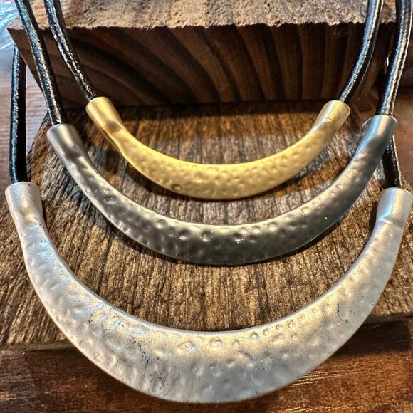 Handcrafted Vintage Black Leather Pendant Necklace Bohemian Style Necklace , Gi - Picture 6 of 9